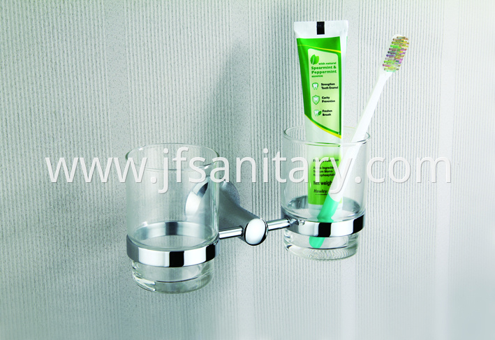 2 Toothbrush Double Tumbler Holder